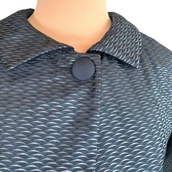 Vintage Tailored Black Metallic Textured Cropped Blazer Retro Button Jacket 4P - Picture 7 of 11